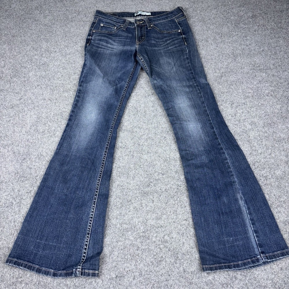 Levi's 518 Superlow Jeans Women's 25x32 (Fits 26x30) Flared Dark Wash Y2K Denim